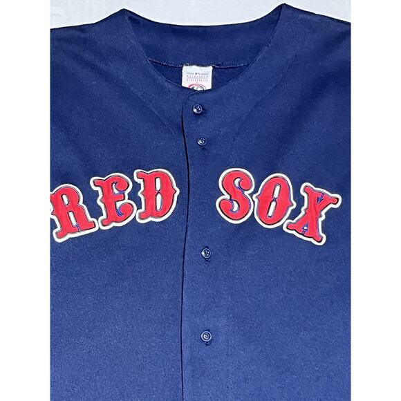 Boston Red Sox Baseball Jersey Button Up Mens XL Blue True Fan MLB Genuine - Picture 3 of 11